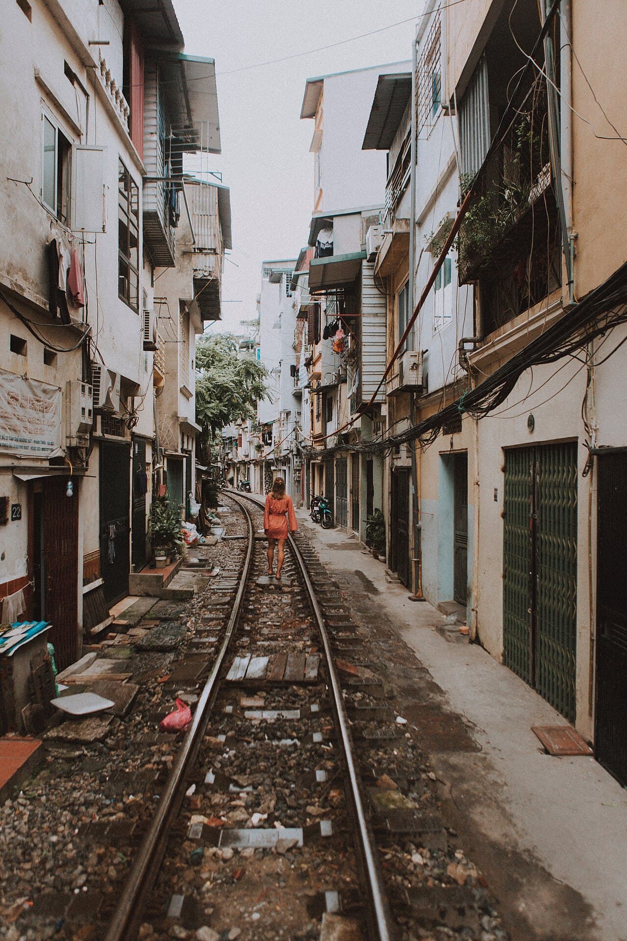 Cafés beside the tracks on Hanoi's Train Street